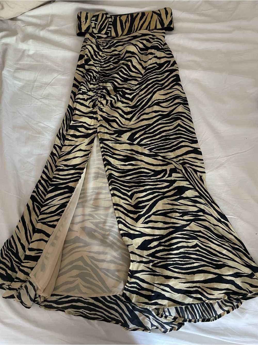 NICHOLAS Black & Gold Zebra-Print Skirt